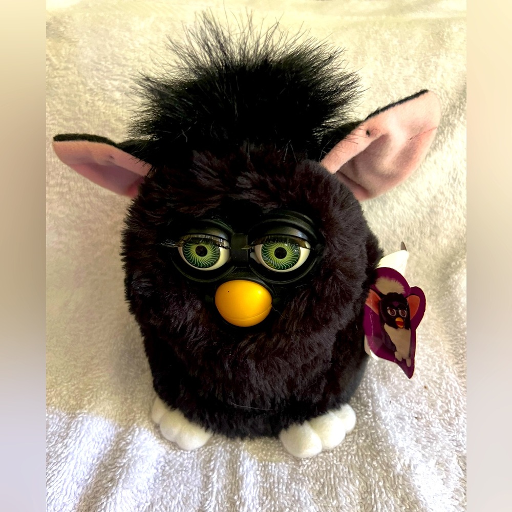 Vintage - 1998 Furby - black with white feet